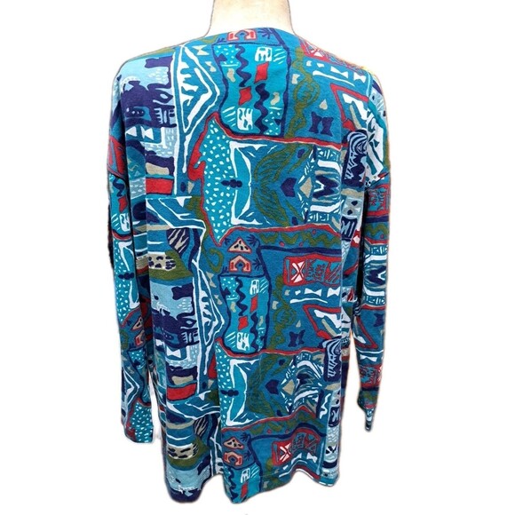 Vintage Forenza Teeshirt Top Womens Size M Artsy Abstract Geo Print Retro Tunic - Picture 4 of 8